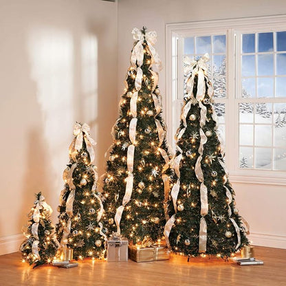 Arbre de Noël Rétractable (Décoré et Illuminé)