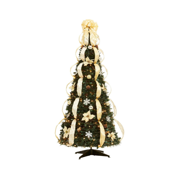 Arbre de Noël Rétractable (Décoré et Illuminé)
