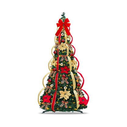 Arbre de Noël Rétractable (Décoré et Illuminé)