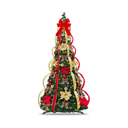 Arbre de Noël Rétractable (Décoré et Illuminé)